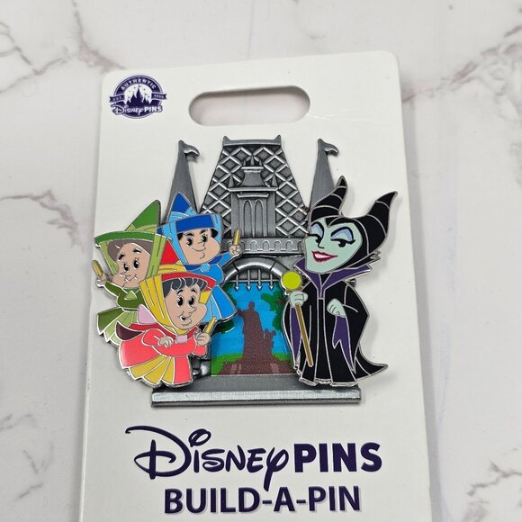Disney Maleficent And Sleeping Beauty Fairies Build A Pin Pin Set - Picture 2 of 3